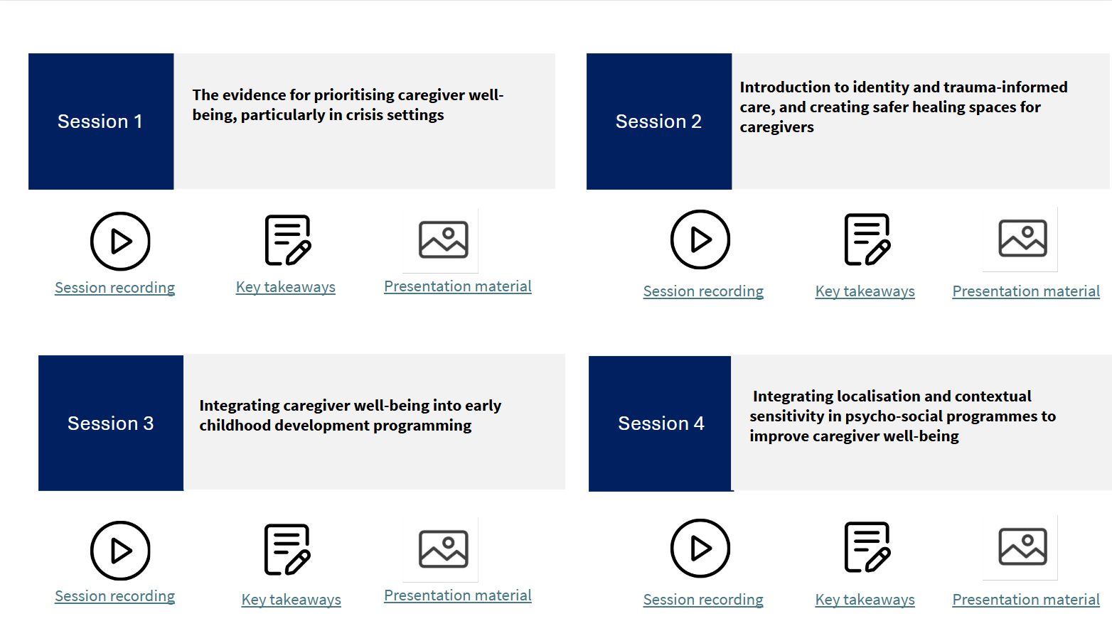 Psycho-Social Support for Caregivers in Crisis Settings: Community of Practice Resources